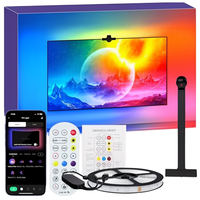 Luces LED de Fondo para TV Diyife, 4m, Sensor AR, Sincronización, para TV de 55-60 Pulgadas, Múltiples Colores Cambiantes, Tiras de Luces LED RGB con Control Remoto para Smart TV