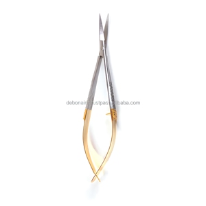 Ciseaux de microchirurgie droits extra-affûtés Castroviejo de 4,5 pouces en acier inoxydable à ressort, fournisseur en gros - Product Image 5