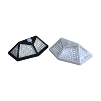 Lampe solaire à 100 LED avec capteur de mouvement PIR, lampe solaire extérieure, IP65, étanche, applique murale, alimentée par l'énergie solaire, lampe de jardin, lampe de rue
