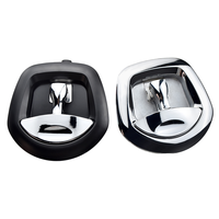 Serrures de porte à clé en alliage de zinc chromé, antivol, durables, avec poignées en T pour caravanes, camions, remorques (design queue de baleine)