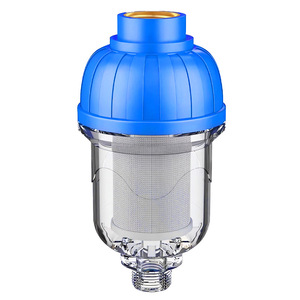 Prefiltro de agua de malla de acero inoxidable azul, fácil instalación para grifo, lavadora, ducha, purificación de agua - Product Image 1