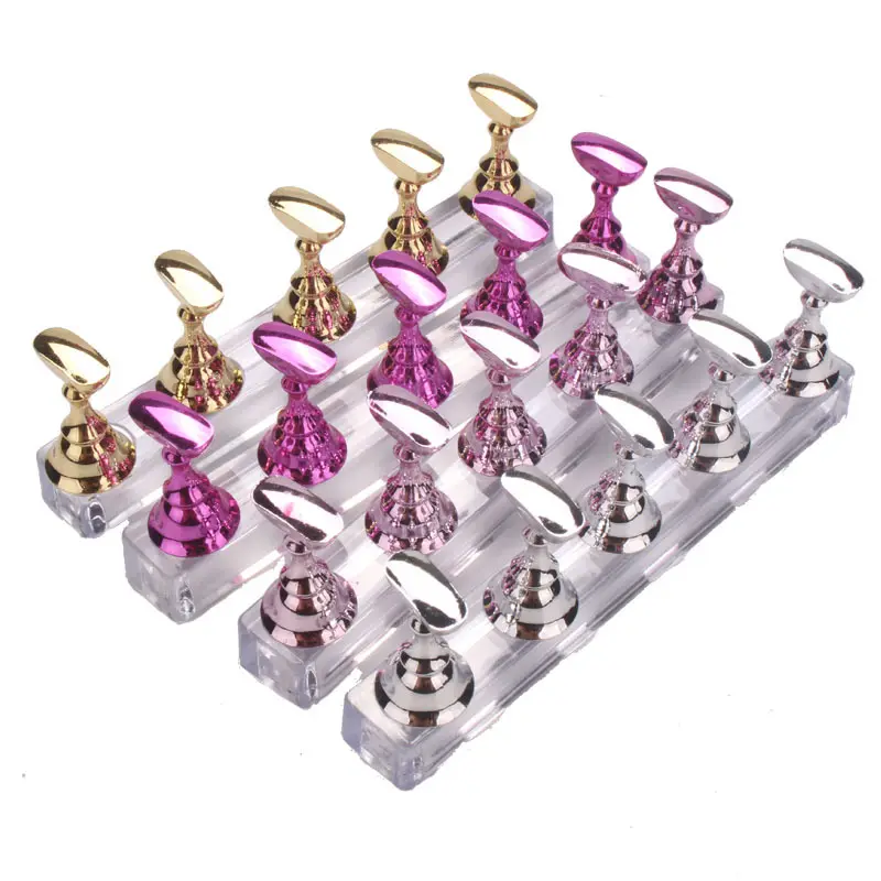 Nail Polish Display Tool Tips Practice Stand Nail Art Magnetic Nail Tip Holder