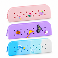Trousse à crayons grande capacité anti-salissure en silicone multicouche avec fermeture éclair, design original, portable et durable pour l'école et le bureau