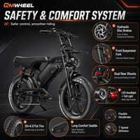 QMWHEEL V20 Limited, vélo électrique 48V, modèle à pneus larges pour importateurs, vente en gros, fournisseur OEM B2B.