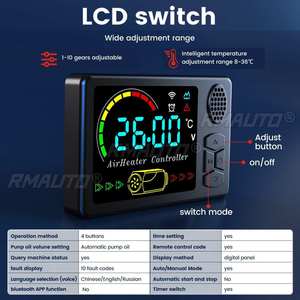 Hcalory NOUVEAU Chauffage de stationnement universel 12V 24V pour voiture, unité tout-en-un 5-8KW, chauffage à air diesel à trou unique avec écran LCD - Product Image 3