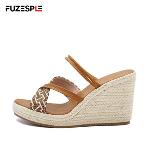 <span class=keywords><strong>Espadrilles</strong></span> décontractées à talon ultra-haut pour femmes, grande taille, style pêcheur, semelle en chanvre, pour l'été - Product Image 2