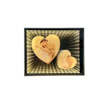 Cadre photo LED en plastique à bas prix, design amour, souvenir de mariage, cadre photo de table, vente en gros, cadre photo LED pour couple
