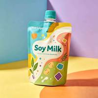Pochettes souples personnalisées écologiques pour lait de soja et shampoing, avec bec verseur, qualité alimentaire, anti-fuite, pour liquides, OEM ODM 100ml 250ml 500ml 1L