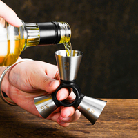 Jigger triple premium 3 tailles en acier inoxydable 304, doseur à cocktail avec double graduation (oz/ml), outil de mesure du vin pour barman