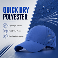 Casquette de course respirante à séchage rapide avec logo brodé réfléchissant personnalisé en polyester perforé au laser, ajustable, vente en gros, chapeau de sport