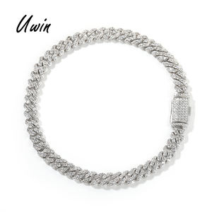 Corrente Cubana Hip Hop de <span class=keywords><strong>6mm</strong></span>, Bracelete e Colar Cubano Iced Out com Fecho Box para Mulheres e Homens - Product Image 2