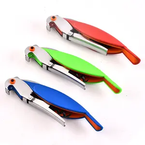 Ouvre-bouteille avec porte-clés en aluminium personnalisé, en acier inoxydable rose, avec vis à liège, 10 pièces - Product Image 1