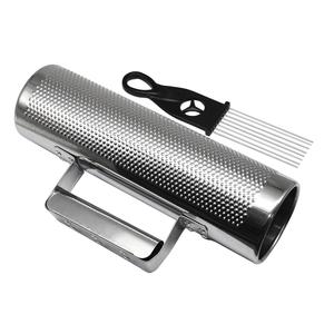 Juego de raspadores para guiro de 10 pulgadas de largo, cilindro hueco de acero inoxidable con mango lateral para percusionistas latinos - Product Image 1