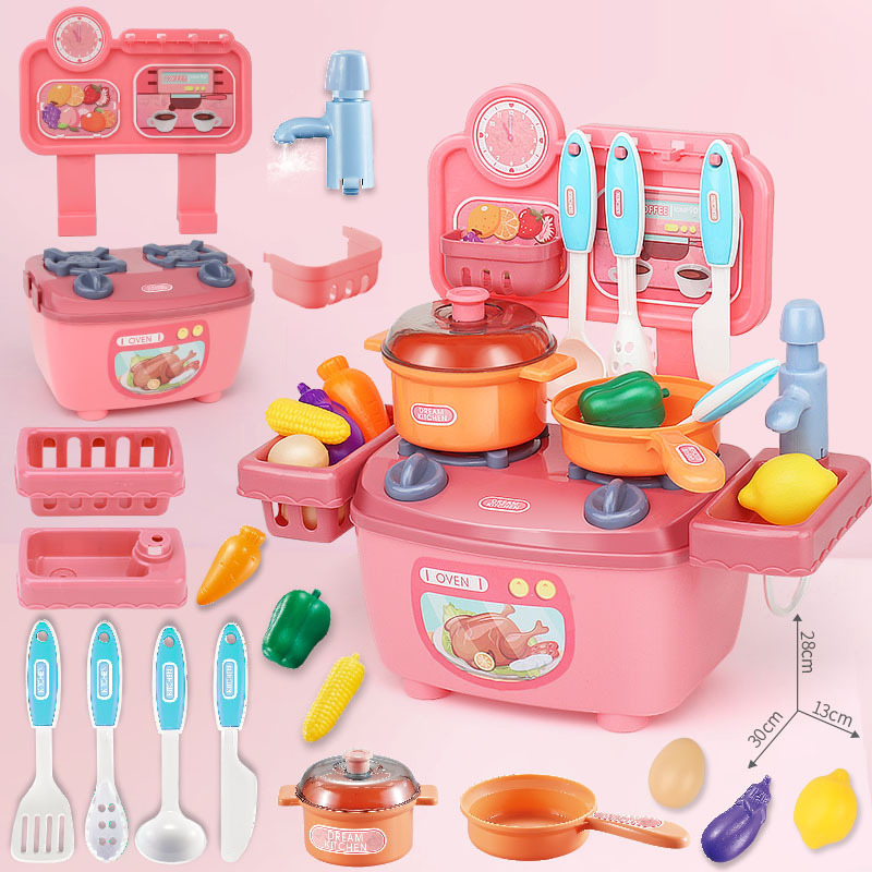 Children Mini Sink Girl Big Food Model Happy Play Cooking Kids Sets Kitchen Toys
