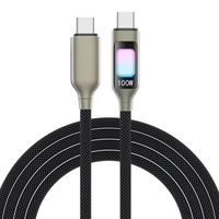 Kabel Pengisian Cepat INNOPRO Tipe C USB 2.0 Magnetik Berlapis Nilon Konduktor Tembaga Berlapis Timah 1M Hitam Pengisian Cepat PD 27W Earphone