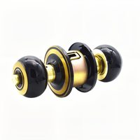Serrure à bouton de cylindre en laiton noir mat et poli en acier inoxydable avec 3 clés pour les chambres