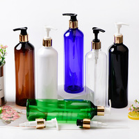 Logo personnalisé Cylindre 100ml 200ml 350ml Bouteille de shampooing en plastique Bouteilles d'huile capillaire 500ml Bouteille de conditionneur de cheveux vide avec pompe