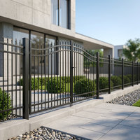 Panneaux de clôture de jardin en acier galvanisé noir sur mesure 6x8, 12 pieds, décoratifs, tubulaires, en métal, avec pointes ornementales