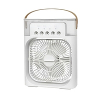 Ventilateur de bureau portable mini USB avec lumière LED, rechargeable, brumisateur, trois vitesses, pour bureau, dortoir, table