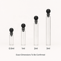 Botol Sampel Parfum Kaca Kosong Grosir 0.5ml 1ml 2ml 3ml Botol Tester Aroma dengan Penutup Bola Hitam