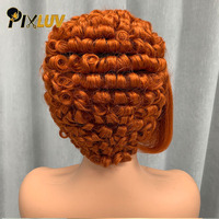 Perruques en cheveux humains en gros, cheveux vietnamiens, perruques Lace Front 13x4 pour femmes, perruque coupe pixie colorée 350, perruques en cheveux humains Remy