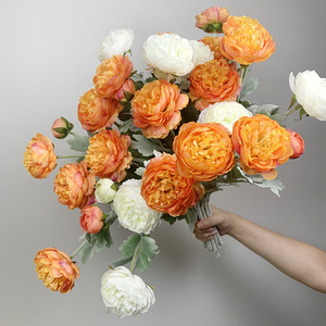 <span class=keywords><strong>Fiore</strong></span> Artificiale di Peonia in Seta di Alta Qualità a 3 Teste, <span class=keywords><strong>Fiore</strong></span> Decorativo per Casa, Matrimoni <span class=keywords><strong>e</strong></span> Feste, Rosa Polveroso - Product Image 2