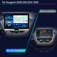 Junsun Qualcomm-Autoradio Android pour Peugeot 208 2008 2013-2017 Lecteur DVD de voiture Apple CarPlay Stéréo 2K QLED Écran de voiture