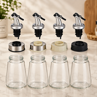 Distributeur d'huile d'olive en verre avec logo personnalisé et bec verseur en forme de bec d'aigle, bouteille d'huile de cuisson durable et anti-fuite, vente en gros