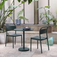 Ensemble table et chaises d'extérieur en alliage d'aluminium au design minimaliste et moderne – Mobilier d'extérieur pour cafés de thé au lait et cours tendance