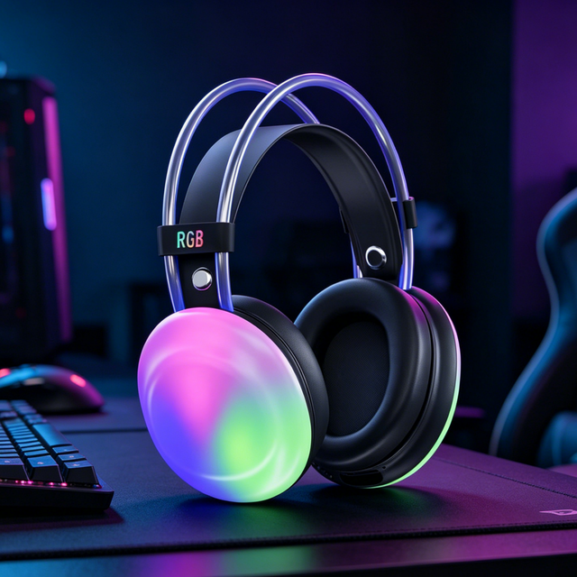 Wireless Gaming Headset Over-Ear Headphones with RGB Light, Stereo Sound, Comfortable Ear Cushions Perfect Gifts for Friends