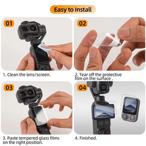 ฟิล์มกระจกนิรภัยสำหรับ DJI OSMO Pocket 4P ฟิล์มกันรอยเลนส์และหน้าจอสำหรับกล้อง Pocket 3/4/4P ฟิล์มใสป้องกันรอยขีดข่วนแบบ HD - Product Image 6