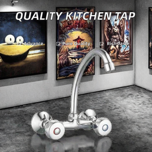 Robinet mélangeur de lavabo moderne à double poignée en zinc poli de haute qualité, avec valve en céramique, modèle NES-CI130 – Meilleure vente à prix abordable - Product Image 2