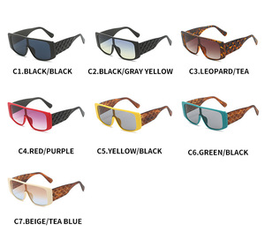 Lunettes de soleil personnalisées tendance, surdimensionnées, carrées, pour hommes et femmes, avec une seule lentille, de haute qualité, à monture large - Product Image 6