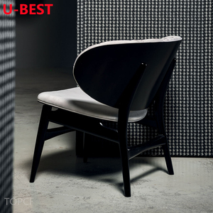 Fauteuil en cuir <span class=keywords><strong>Dalma</strong></span> U-Best, design italien minimaliste moderne, structure en bois massif, pour la maison et l'hôtel - Product Image 5