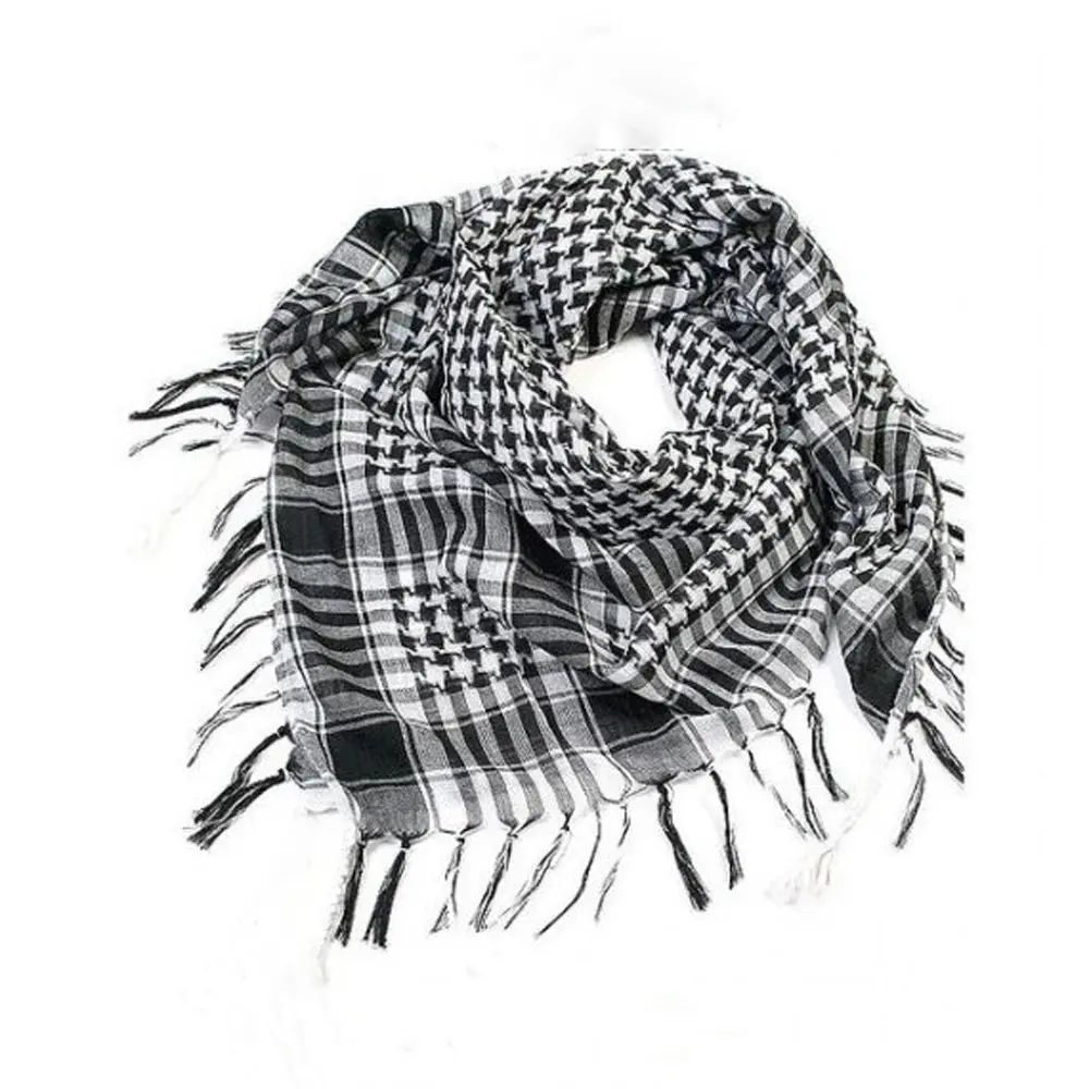 Shemagh-bufanda táctica de algodón Q703, chal árabe con borlas, 95x95cm, para la cabeza, para el desierto, Keffiyeh