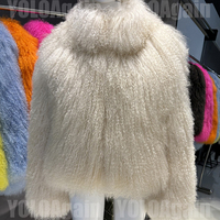 Veste courte en fourrure de mouton de Mongolie véritable multicolore pour femmes, coupe ample, hiver, luxe, fourrure moelleuse