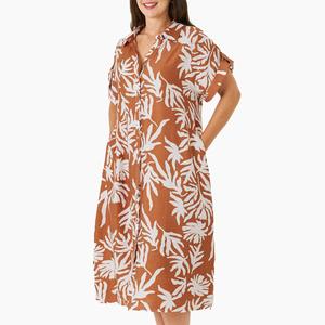 Stile hawaiano personalizzato stile tropicale stampa floreale Rayon girocollo abito con tasche laterali <span class=keywords><strong>Maxi</strong></span> abito da vacanza donna - Product Image 3