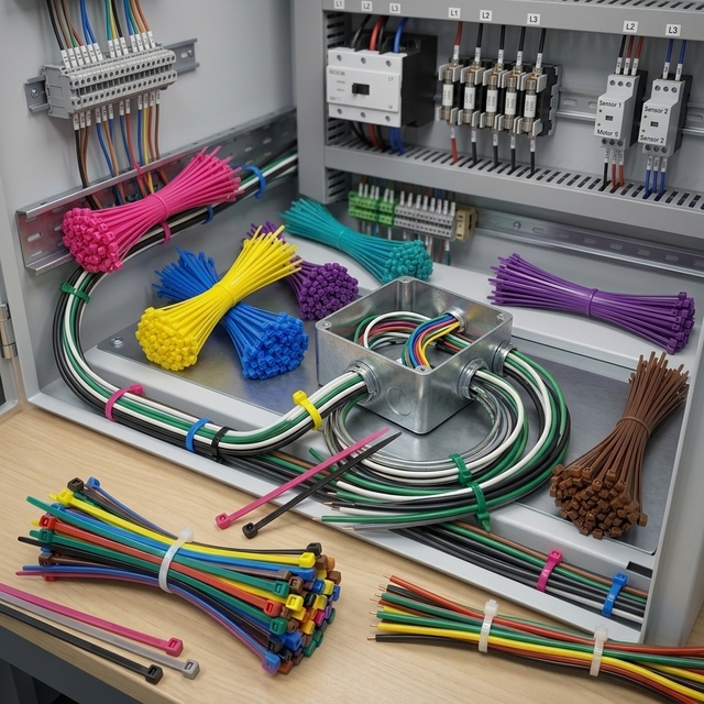PA66 Cable Zip Ties, UL/ROHS Certified, Multi-Colored, 180N Tensile Strength, Indoor and Outdoor Use. HDS4x370