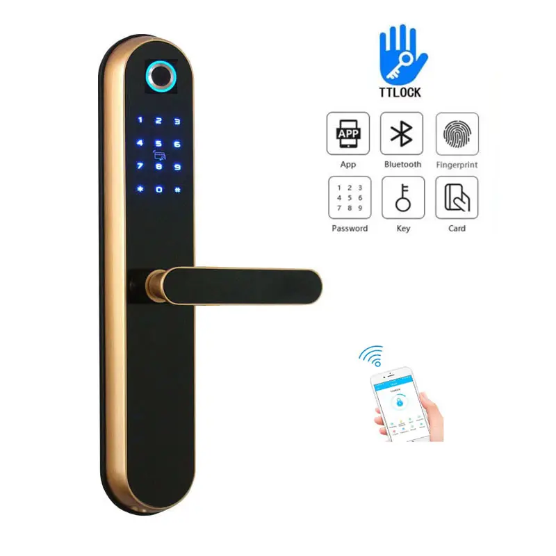 Factory price ttlock app remote wifi ble electric smart security door lock