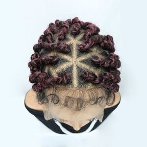 Peluca de trenzas sin nudos <span class=keywords><strong>Etra</strong></span> Long de 46 pulgadas para mujer, trenzas de ganchillo con doble encaje completo, rastas sintéticas negras, color maíz y burdeos. - Product Image 3