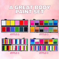 Palette de peinture pour le visage nacrée 12 couleurs en vrac |   Peinture pour le visage à base d'eau |   Vente en gros pour les festivals.