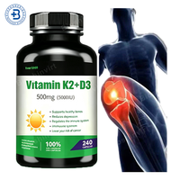 Capsules OEM Halal Calcium Magnésium Vitamine D3 et K2 MK7 – Complément pour la Santé Immunitaire – 10000 UI 50000 UI – Capsules Vitamine D3 K2