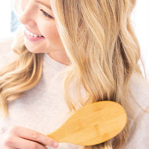 แปรงต่อผมไม้ไผ่ธรรมชาติปรับแต่งโลโก้ได้2025ขนแปรงวิกผมหมูป่าพร้อมไม้พายดีไซน์ใหม่ - Product Image 4