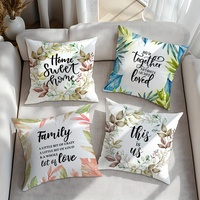 Housses de coussin Kongyu Home Textiles, lot de 4, motif floral rose, style rustique, décoration maison de campagne