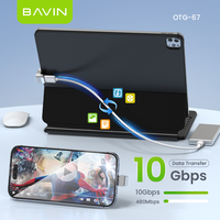 BAVIN OTG67 120W 10Gbps Tipe c untuk USB 3.1 Adapter kartu konverter ke Micro Android V8 Tpc Adapter Otg