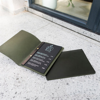 Folio de restaurant en cuir vintage avec logo personnalisé Dossier de menu Style religieux Vis A4 A5 Couverture de menu