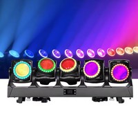Barre de projecteurs mobiles LED innovante 5x120W RGBW 5-en-1 avec 120 grilles de LED RGB, faisceau hybride pixel et lumière de lavage, DMX512/activation sonore