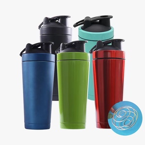 زجاجة خلط البروتين من الفولاذ المقاوم للصدأ 304 بدرجة الغذاء سعة 500 مل/750 مل مع عزل حراري للمكتب والصالة الرياضية - Product Image 2