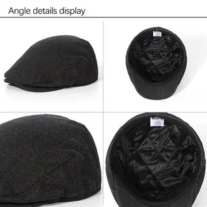 Berretto Vintage con maglia piatta regolabile in lana e edera berretto Capo cappello con punta di giraglia