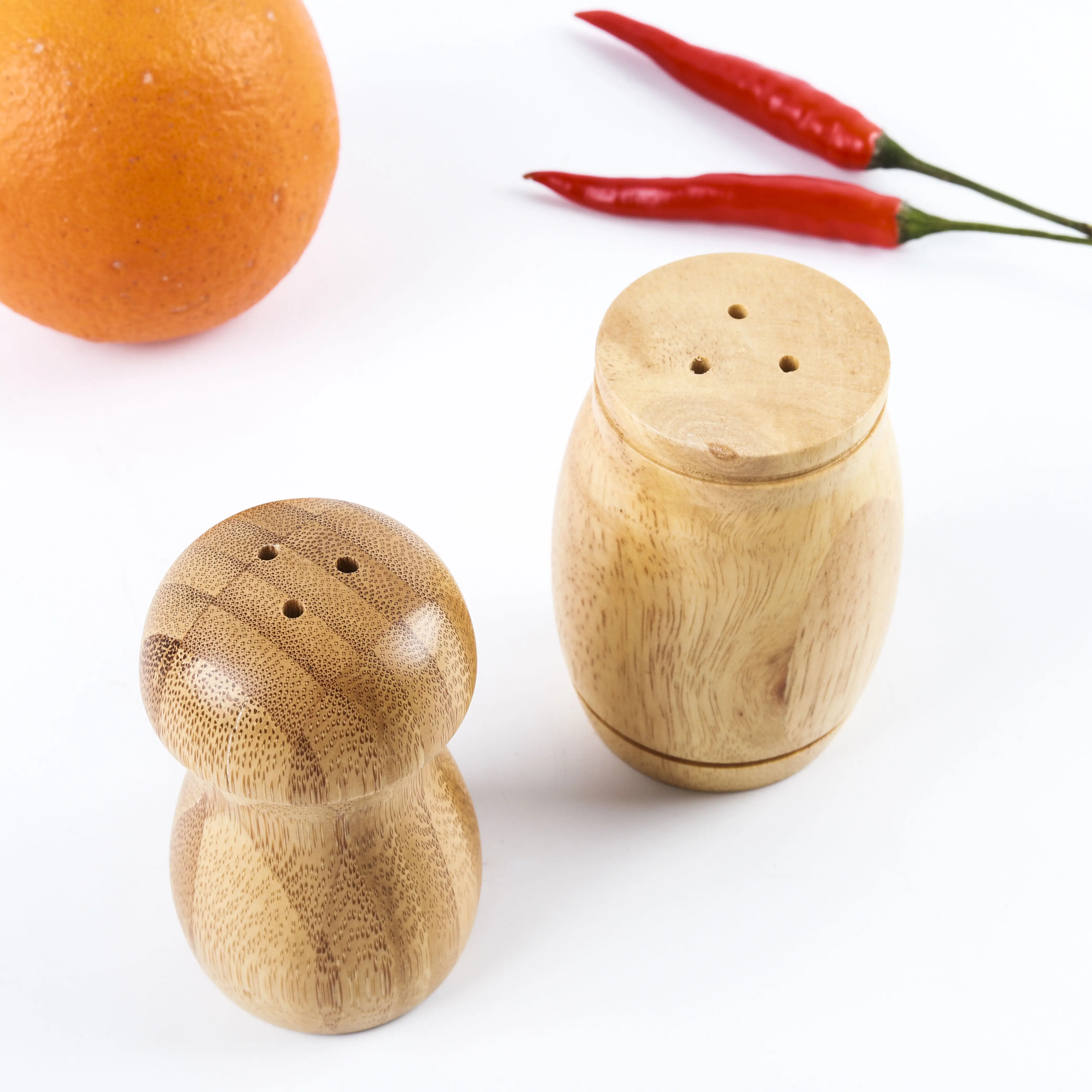 Акция, кухонный ручной деревянный шейкер для соли с индивидуальным логотипом, твердый 100% бамбуковый шейкер для соли